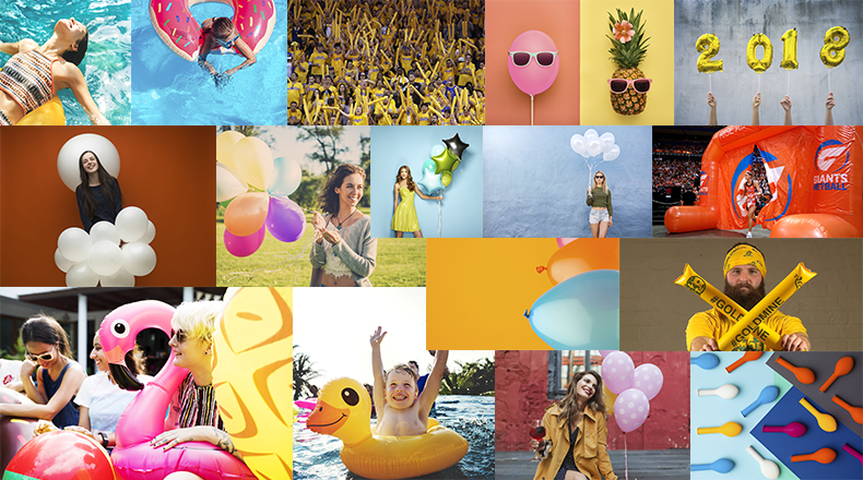 Selection of custom balloons and inflatables